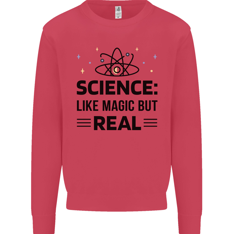 Science Like Magic But Real Funny Geek Nerd Mens Sweatshirt Jumper Heliconia