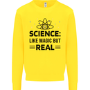 Science Like Magic But Real Funny Geek Nerd Mens Sweatshirt Jumper Yellow