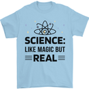 Science Like Magic But Real Funny Geek Nerd Mens T-Shirt 100% Cotton Light Blue