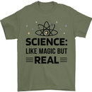 Science Like Magic But Real Funny Geek Nerd Mens T-Shirt 100% Cotton Military Green