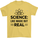 Science Like Magic But Real Funny Geek Nerd Mens T-Shirt 100% Cotton Yellow