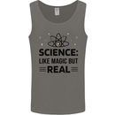 Science Like Magic But Real Funny Geek Nerd Mens Vest Tank Top Charcoal