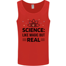 Science Like Magic But Real Funny Geek Nerd Mens Vest Tank Top Red