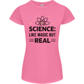 Science Like Magic But Real Funny Geek Nerd Womens Petite Cut T-Shirt Azalea