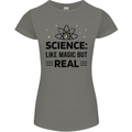 Science Like Magic But Real Funny Geek Nerd Womens Petite Cut T-Shirt Charcoal