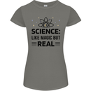 Science Like Magic But Real Funny Geek Nerd Womens Petite Cut T-Shirt Charcoal