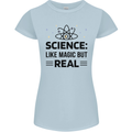 Science Like Magic But Real Funny Geek Nerd Womens Petite Cut T-Shirt Light Blue