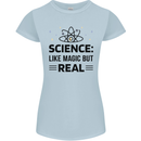 Science Like Magic But Real Funny Geek Nerd Womens Petite Cut T-Shirt Light Blue