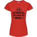 Science Like Magic But Real Funny Geek Nerd Womens Petite Cut T-Shirt Red
