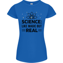 Science Like Magic But Real Funny Geek Nerd Womens Petite Cut T-Shirt Royal Blue