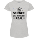 Science Like Magic But Real Funny Geek Nerd Womens Petite Cut T-Shirt Sports Grey