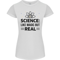 Science Like Magic But Real Funny Geek Nerd Womens Petite Cut T-Shirt White