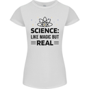 Science Like Magic But Real Funny Geek Nerd Womens Petite Cut T-Shirt White