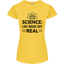 Science Like Magic But Real Funny Geek Nerd Womens Petite Cut T-Shirt Yellow