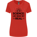 Science Like Magic But Real Funny Geek Nerd Womens Wider Cut T-Shirt Red