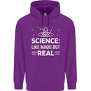 Science Like Magic But Real Funny Nerd Geek Childrens Kids Hoodie Purple