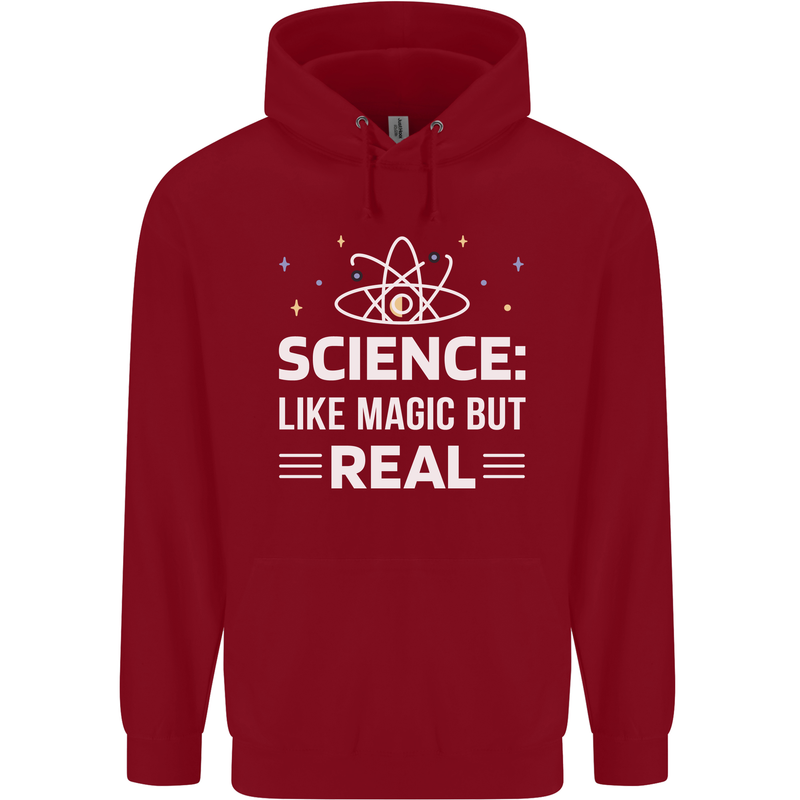 Science Like Magic But Real Funny Nerd Geek Childrens Kids Hoodie Red