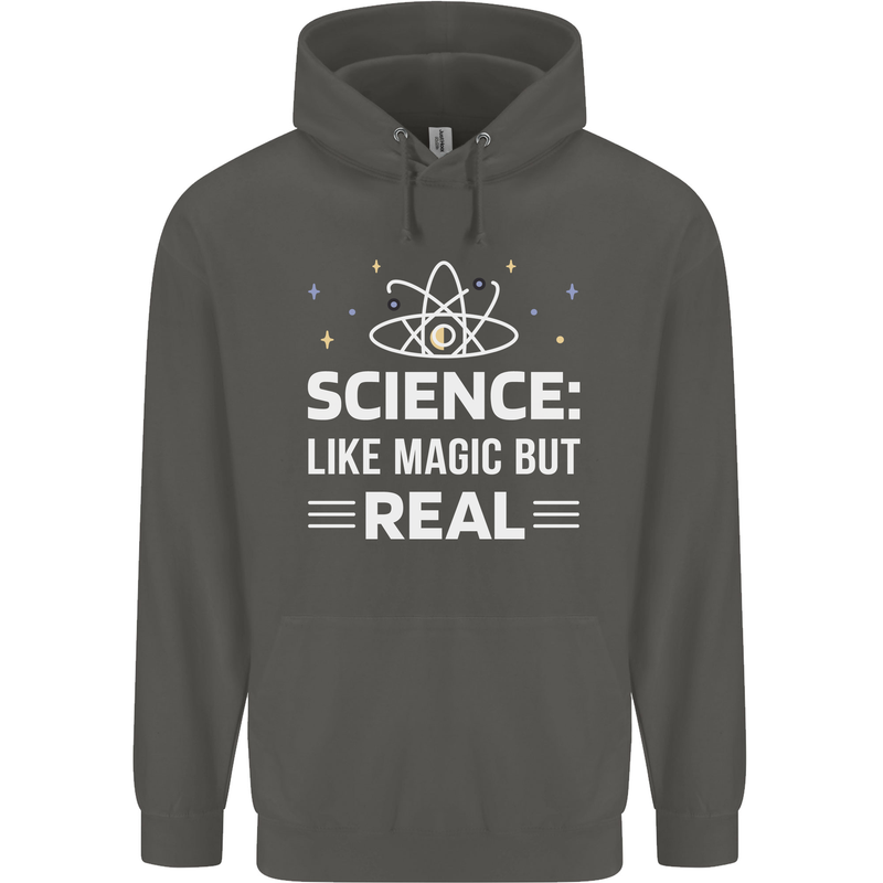 Science Like Magic But Real Funny Nerd Geek Childrens Kids Hoodie Storm Grey