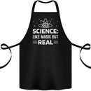 Science Like Magic But Real Funny Nerd Geek Cotton Apron 100% Organic Black