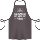 Science Like Magic But Real Funny Nerd Geek Cotton Apron 100% Organic Dark Grey