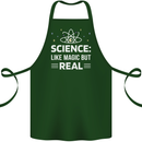 Science Like Magic But Real Funny Nerd Geek Cotton Apron 100% Organic Forest Green