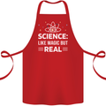 Science Like Magic But Real Funny Nerd Geek Cotton Apron 100% Organic Red