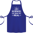 Science Like Magic But Real Funny Nerd Geek Cotton Apron 100% Organic Royal Blue