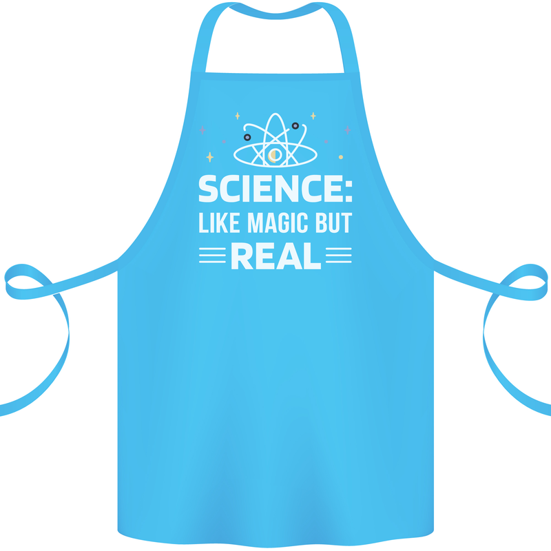 Science Like Magic But Real Funny Nerd Geek Cotton Apron 100% Organic Turquoise