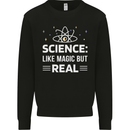 Science Like Magic But Real Funny Nerd Geek Kids Sweatshirt Jumper Black