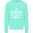 Science Like Magic But Real Funny Nerd Geek Kids Sweatshirt Jumper Peppermint