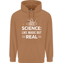 Science Like Magic But Real Funny Nerd Geek Mens 80% Cotton Hoodie Caramel Latte