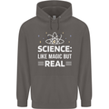 Science Like Magic But Real Funny Nerd Geek Mens 80% Cotton Hoodie Charcoal
