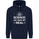 Science Like Magic But Real Funny Nerd Geek Mens 80% Cotton Hoodie Navy Blue