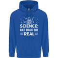 Science Like Magic But Real Funny Nerd Geek Mens 80% Cotton Hoodie Royal Blue