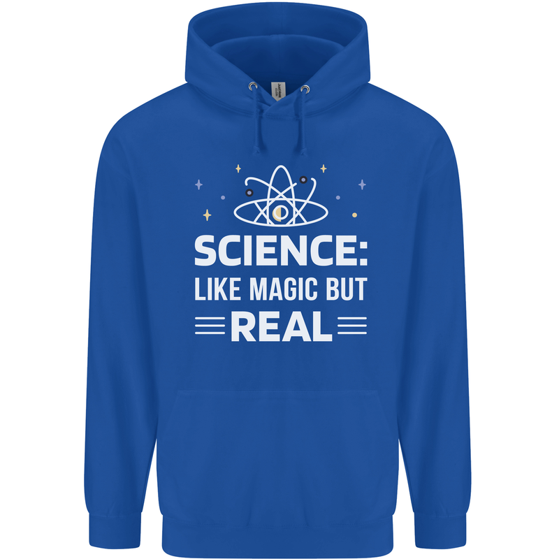 Science Like Magic But Real Funny Nerd Geek Mens 80% Cotton Hoodie Royal Blue