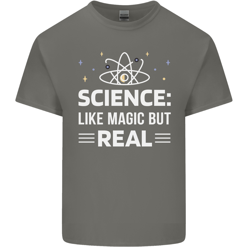 Science Like Magic But Real Funny Nerd Geek Mens Cotton T-Shirt Tee Top Charcoal