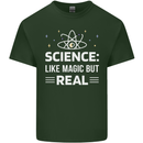 Science Like Magic But Real Funny Nerd Geek Mens Cotton T-Shirt Tee Top Forest Green