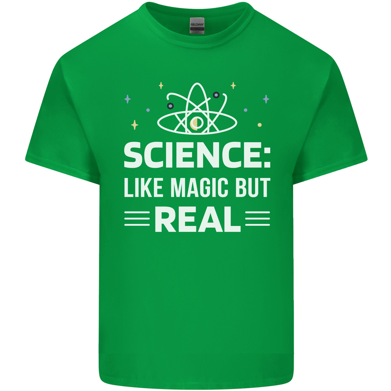 Science Like Magic But Real Funny Nerd Geek Mens Cotton T-Shirt Tee Top Irish Green