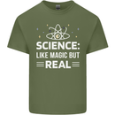 Science Like Magic But Real Funny Nerd Geek Mens Cotton T-Shirt Tee Top Military Green