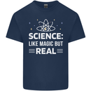 Science Like Magic But Real Funny Nerd Geek Mens Cotton T-Shirt Tee Top Navy Blue