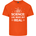 Science Like Magic But Real Funny Nerd Geek Mens Cotton T-Shirt Tee Top Orange