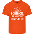 Science Like Magic But Real Funny Nerd Geek Mens Cotton T-Shirt Tee Top Orange