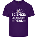 Science Like Magic But Real Funny Nerd Geek Mens Cotton T-Shirt Tee Top Purple