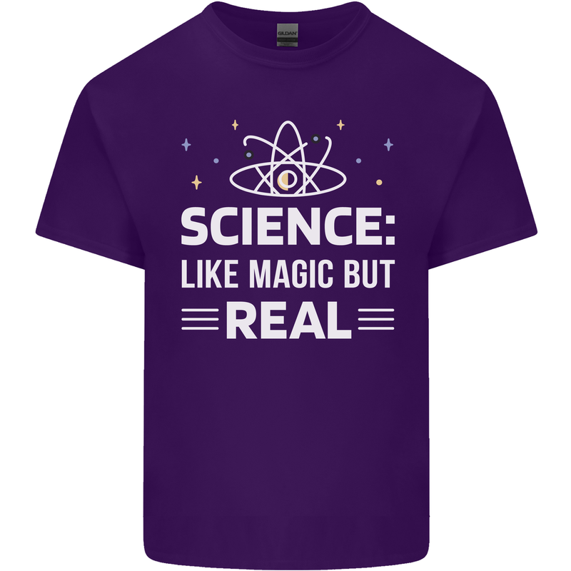 Science Like Magic But Real Funny Nerd Geek Mens Cotton T-Shirt Tee Top Purple