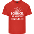 Science Like Magic But Real Funny Nerd Geek Mens Cotton T-Shirt Tee Top Red