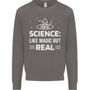Science Like Magic But Real Funny Nerd Geek Mens Sweatshirt Jumper Charcoal
