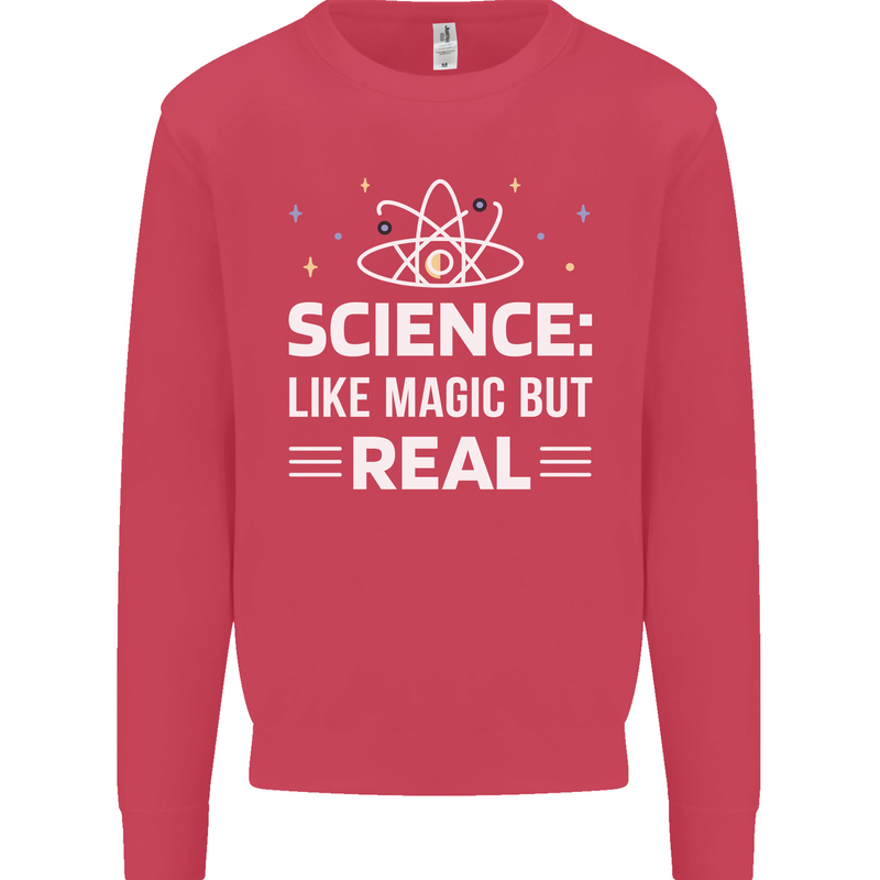 Science Like Magic But Real Funny Nerd Geek Mens Sweatshirt Jumper Heliconia