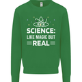 Science Like Magic But Real Funny Nerd Geek Mens Sweatshirt Jumper Irish Green