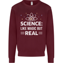 Science Like Magic But Real Funny Nerd Geek Mens Sweatshirt Jumper Maroon