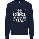 Science Like Magic But Real Funny Nerd Geek Mens Sweatshirt Jumper Navy Blue